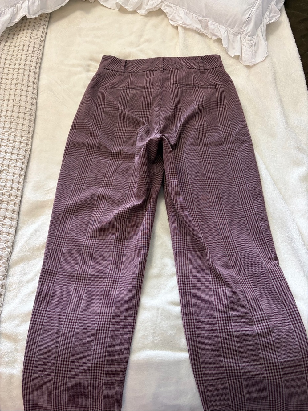 Wilfred Plum Plaid Straight-Leg Trousers - Picture 3 of 4